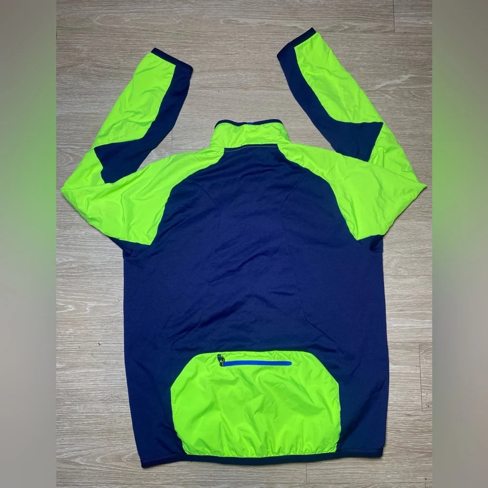 Men’s XL Polo Sport Ralph Lauren Performance Hybrid Jacket Neon Yellow Navy Blue - Picture 7 of 9